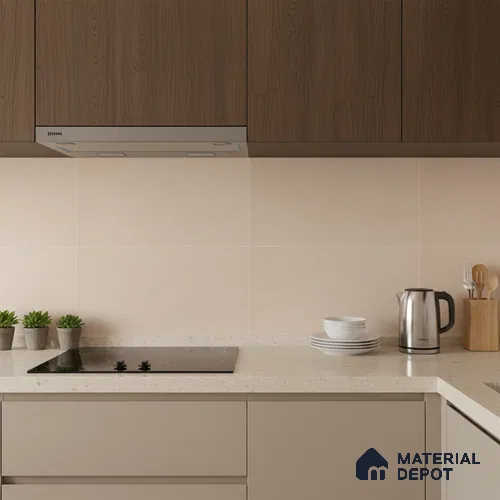 Plain Wall Tile TL 06530 L Berlin Beige 2 ft x 1 ft Ceramic Matte Finish - 8 mm | Suitable for Living Room, Kitchen & Bathroom