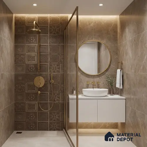Highlighter Wall Tile TL 06531 D G Lux Copper Decor 2 ft x 1 ft Ceramic Matte Finish - 8 mm | Suitable for Kitchen, Bathroom & Balcony Walls