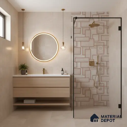 Highlighter Wall Tile TL 06533 B G Nostal Brown HL 2 ft x 1 ft Ceramic Matte Finish - 8 mm | Suitable for Living Room, Kitchen & Bathroom