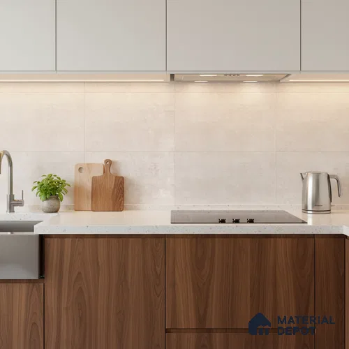 Stone Wall Tile TL 06533 Nostal Crema 2 ft x 1 ft Ceramic Matte Finish - 8 mm | Suitable for Living Room, Kitchen & Bathroom