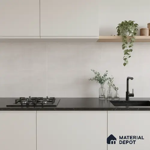 Stone Wall Tile TL 06533 D Nostal Silver 2 ft x 1 ft Ceramic Matte Finish - 8 mm | Suitable for Living Room, Kitchen & Bathroom