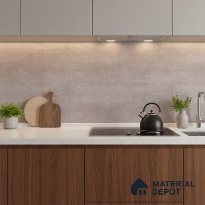 Stone Wall Tile TL 06533 F Nostal Grey 2 ft x 1 ft Ceramic Matte Finish - 8 mm | Suitable for Living Room, Kitchen & Bathroom (Sample)