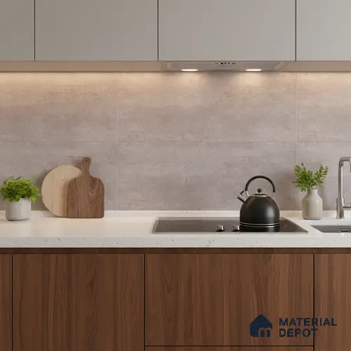 Plain Wall Tile TL 06533 F Nostal Grey 2 ft x 1 ft Ceramic Matte Finish - 8 mm | Suitable for Living Room, Kitchen & Bathroom