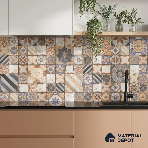 Highlighter Wall Tile TL 06534 B G Zebo Brown HL 2 ft x 1 ft Ceramic Matte Finish - 8 mm | Suitable for Living Room, Kitchen & Bathroom