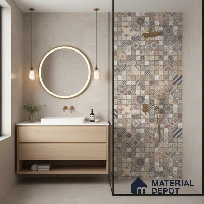 Highlighter Wall Tile TL 06534 B G Zebo Brown HL 2 ft x 1 ft Ceramic Matte Finish - 8 mm | Suitable for Living Room, Kitchen & Bathroom (Sample)