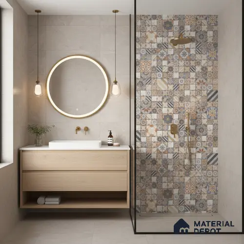 Highlighter Wall Tile TL 06534 B G Zebo Brown HL 2 ft x 1 ft Ceramic Matte Finish - 8 mm | Suitable for Living Room, Kitchen & Bathroom