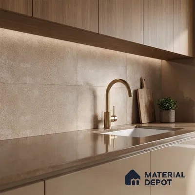 Stone Wall Tile TL 06534 C Zebo Brown 2 ft x 1 ft Ceramic Matte Finish - 8 mm | Suitable for Living Room, Kitchen & Bathroom