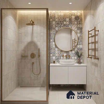 Highlighter Wall Tile TL 06534 E G Zebo Gris HL 2 ft x 1 ft Ceramic Matte Finish - 8 mm | Suitable for Living Room, Kitchen & Bathroom (Sample)