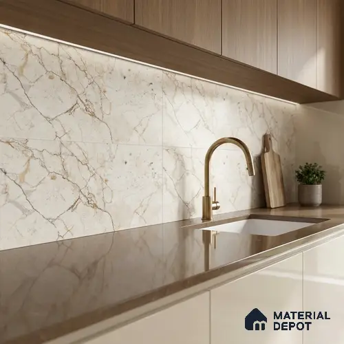 Marble Wall Tile TL 06536 B Perlato LT (H.M) 2 ft x 1 ft Ceramic Matte Finish - 8 mm | Suitable for Living Room, Kitchen & Bathroom