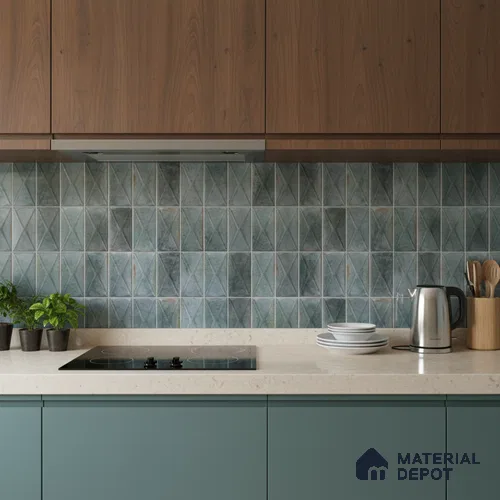 Highlighter Wall Tile TL 06537 G Beleza Aqua 2 ft x 1 ft Ceramic Matte Finish - 8 mm | Suitable for Living Room, Kitchen & Bathroom