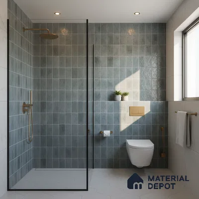 Highlighter Wall Tile TL 06537 Beleza Aqua 2 ft x 1 ft Ceramic Matte Finish - 8 mm | Suitable For Kitchen Backsplash, Bathroom & Basin Accent