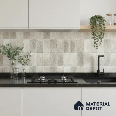 Highlighter Wall Tile TL 06537 D Beleza Blanco 2 ft x 1 ft Ceramic Matte Finish - 8 mm | Suitable For Kitchen Backsplash, Bathroom & Basin Accent