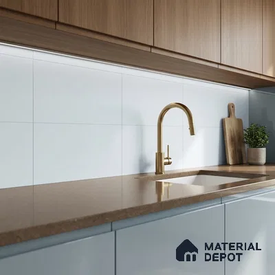 Plain Wall Tile TL 06538 B Zellige White 2 ft x 1 ft Ceramic Matte Finish - 8 mm | Suitable for Living Room, Kitchen & Bathroom (Sample)