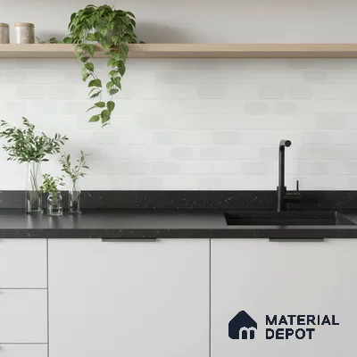 Highlighter Wall Tile TL 06538 C L Zellige Mint HL 2 ft x 1 ft Ceramic Matte Finish - 8 mm | Suitable for Living Room, Kitchen & Bathroom (Sample)
