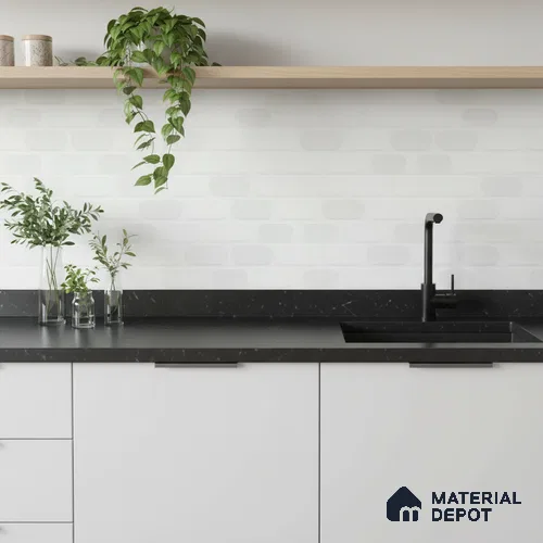 Faux Subway Wall Tile TL 06538 C L Zellige Mint HL 2 ft x 1 ft Ceramic Matte Finish - 8 mm | Suitable for Living Room, Kitchen & Bathroom