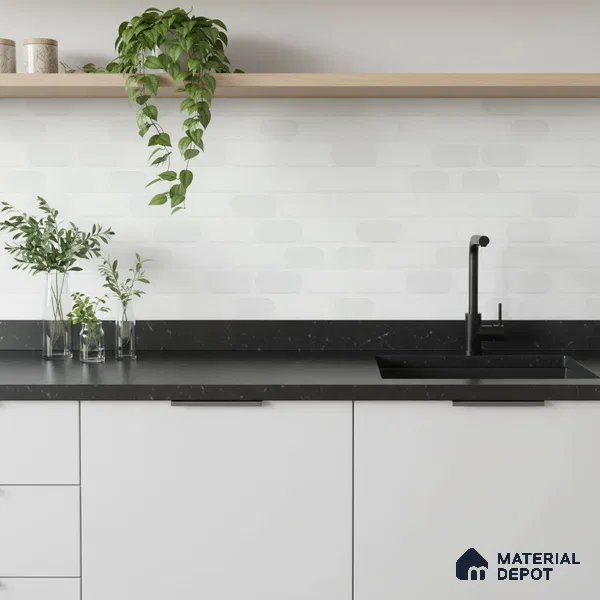 Highlighter Wall Tile TL 06538 C L Zellige Mint HL 2 ft x 1 ft Ceramic Matte Finish - 8 mm | Suitable for Living Room, Kitchen & Bathroom (Sample)