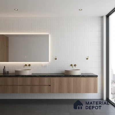 Highlighter Wall Tile TL 06538 C L Zellige Mint HL 2 ft x 1 ft Ceramic Matte Finish - 8 mm | Suitable for Living Room, Kitchen & Bathroom (Sample)