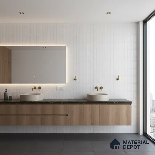 Faux Subway Wall Tile TL 06538 C L Zellige Mint HL 2 ft x 1 ft Ceramic Matte Finish - 8 mm | Suitable for Living Room, Kitchen & Bathroom