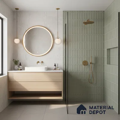 Highlighter Wall Tile TL 06540 E Lorient Green 2 ft x 1 ft Ceramic Matte Finish - 8 mm | Suitable for Living Room, Kitchen & Bathroom (Sample)