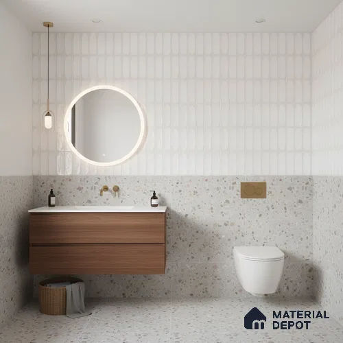 Faux Subway Wall Tile TL 06540 H Lorient Blanco 2 ft x 1 ft Ceramic Glossy Finish - 8 mm | Suitable for Living Room, Kitchen & Bathroom