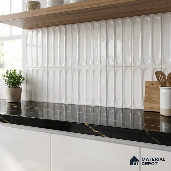 Highlighter Wall Tile TL 06540 H Lorient Blanco 2 ft x 1 ft Ceramic Glossy Finish - 8 mm | Suitable for Living Room, Kitchen & Bathroom (Sample)