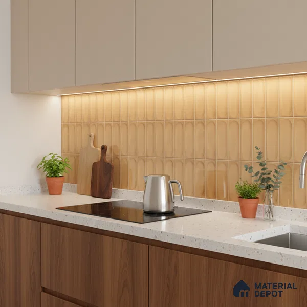 Highlighter Wall Tile TL 06540 Lorient Orange 2 ft x 1 ft Ceramic Matte Finish - 8 mm | Suitable for Living Room, Kitchen & Bathroom (Sample)