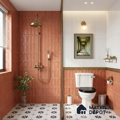 Faux Subway Wall Tile TL 06540 R Lorient Fenta 2 ft x 1 ft Ceramic Glossy Finish - 8 mm | Suitable For Kitchen, Bathroom, Dining Area