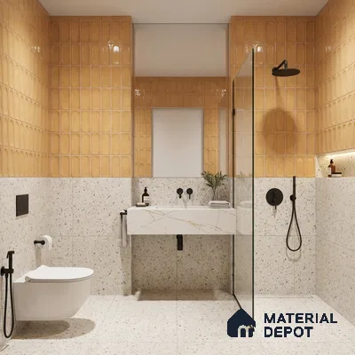 Faux Subway Wall Tile TL 06540 T Lorient Orange 2 ft x 1 ft Ceramic Glossy Finish - 8 mm | Suitable For Kitchen, Bathroom, Dining Area