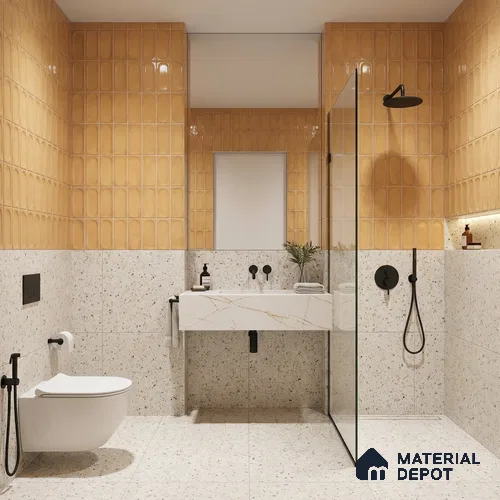 Faux Subway Wall Tile TL 06540 T Lorient Orange 2 ft x 1 ft Ceramic Glossy Finish - 8 mm | Suitable For Kitchen, Bathroom, Dining Area