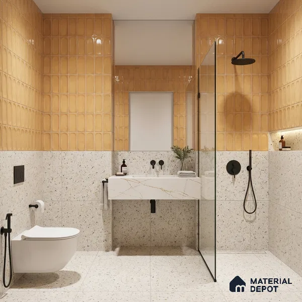 Faux Subway Wall Tile TL 06540 T Lorient Orange 2 ft x 1 ft Ceramic Glossy Finish - 8 mm | Suitable For Kitchen, Bathroom, Dining Area