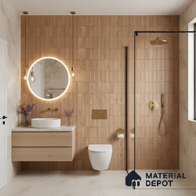 Highlighter Wall Tile TL 06542 B Supreme Wood Brown 2 ft x 1 ft Ceramic Matte Finish - 8 mm | Suitable for Living Room, Kitchen & Bathroom (Sample)