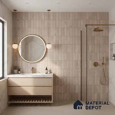 Highlighter Wall Tile TL 06542 Supreme Wood Natural 2 ft x 1 ft Ceramic Matte Finish - 8 mm | Suitable for Living Room, Kitchen & Bathroom (Sample)
