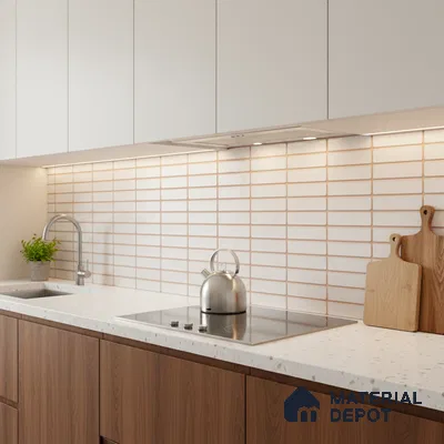 Subway Wall Tile TL 06543 B Mitica Blanco 2 ft x 1 ft Ceramic Matte Finish - 8 mm | Suitable for Kitchen & Bathroom | Please Expect a Slight Variation of Pattern