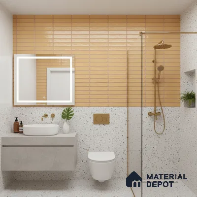 Subway Wall Tile TL 06543 C Mitica Orange 2 ft x 1 ft Ceramic Matte Finish - 8 mm | Suitable for Kitchen & Bathroom | Please Expect a Slight Variation of Pattern
