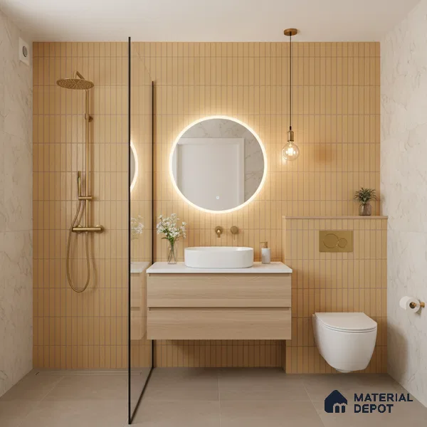 Subway Wall Tile TL 06543 C Mitica Orange 2 ft x 1 ft Ceramic Matte Finish - 8 mm | Suitable for Kitchen & Bathroom | Please Expect a Slight Variation of Pattern