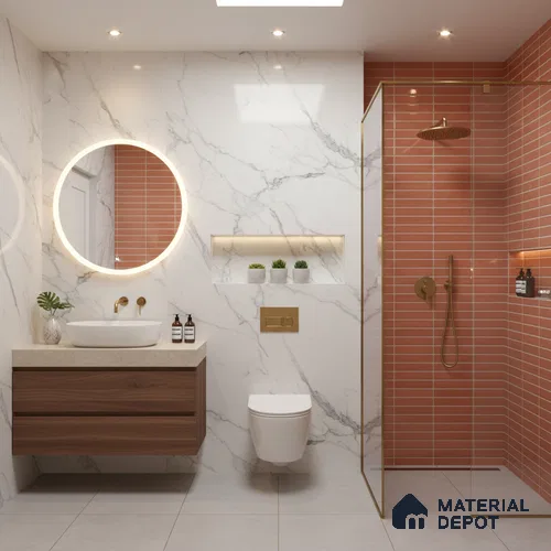 Subway Wall Tile TL 06543 E Mitica Red 2 ft x 1 ft Ceramic Matte Finish - 8 mm | Suitable for Kitchen & Bathroom | Please Expect a Slight Variation of Pattern
