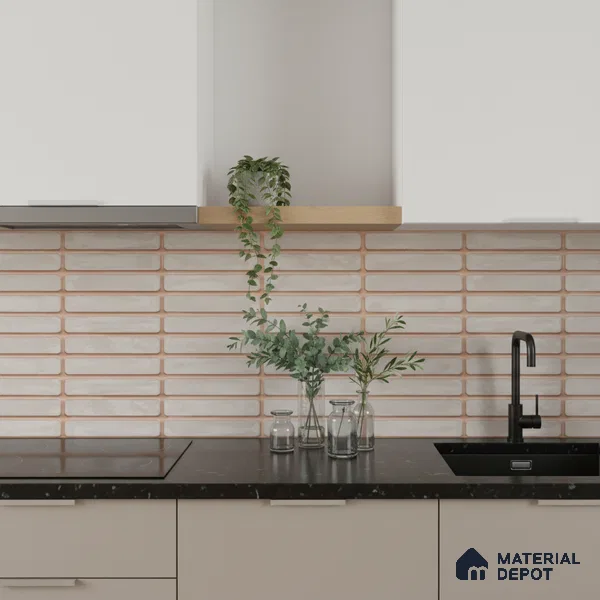 Subway Wall Tile TL 06543 F Mitica Gris 2 ft x 1 ft Ceramic Matte Finish - 8 mm | Suitable for Kitchen & Bathroom | Please Expect a Slight Variation of Pattern