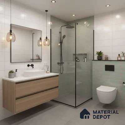 Subway Wall Tile TL 06543 Mitica Green 2 ft x 1 ft Ceramic Matte Finish - 8 mm | Suitable for Kitchen & Bathroom | Please Expect a Slight Variation of Pattern