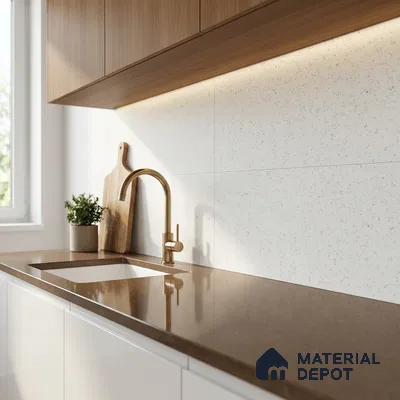 Stone Wall Tile TL 06544 D Mosaic Stone White 2 ft x 1 ft Ceramic Matte Finish - 8 mm | Suitable for Living Room, Kitchen & Bathroom (Sample)