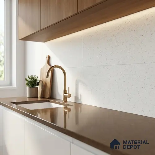 Terrazzo Wall Tile TL 06544 D Mosaic Stone White 2 ft x 1 ft Ceramic Matte Finish - 8 mm | Suitable for Living Room, Kitchen & Bathroom