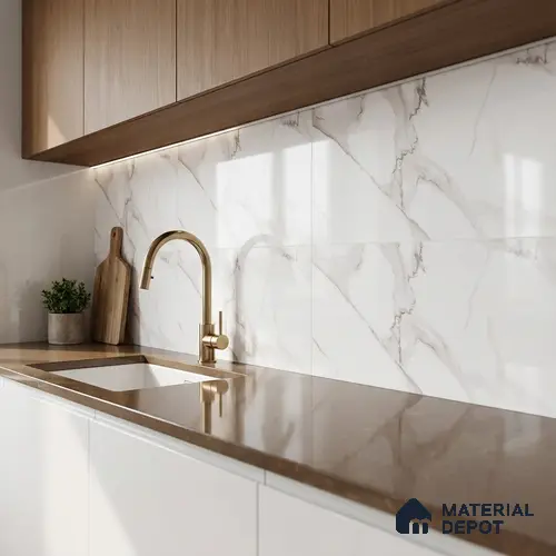 Marble Wall Tile TL 06545 C Globe Matt White 2 ft x 1 ft Ceramic Matte Finish - 8 mm | Suitable for Living Room, Kitchen & Bathroom