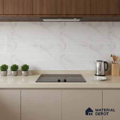 Highlighter Wall Tile TL 06545 Globe Matt White Small Liner 2 ft x 1 ft Ceramic Matte Finish - 8 mm | Suitable for Living Room, Kitchen & Bathroom