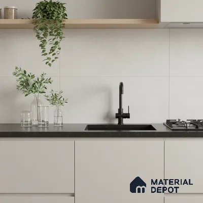 Marble Wall Tile TL 06546 R Cratic White 2 ft x 1 ft Ceramic Matte Finish - 8 mm | Suitable for Living Room, Kitchen & Bathroom (Sample)