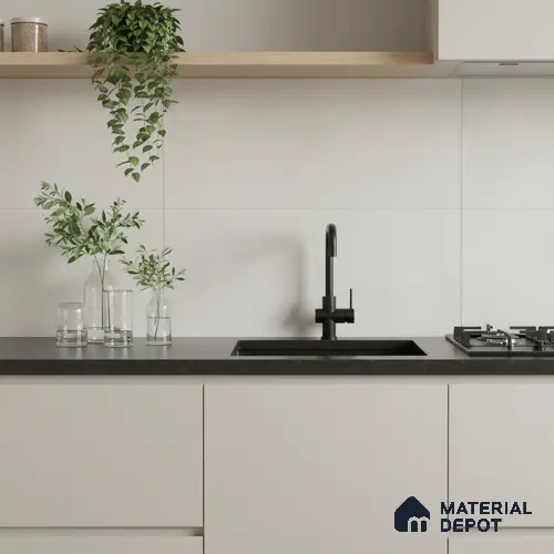 Marble Wall Tile TL 06546 R Cratic White 2 ft x 1 ft Ceramic Matte Finish - 8 mm | Suitable for Living Room, Kitchen & Bathroom