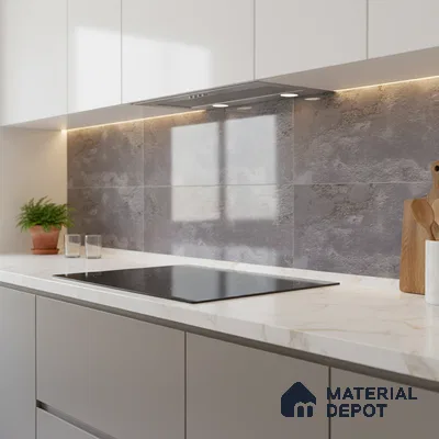 Stone Wall Tile TL 06547 C Hoover Grey 2 ft x 1 ft Ceramic Glossy Finish - 8 mm | Suitable for Living Room, Kitchen & Bathroom