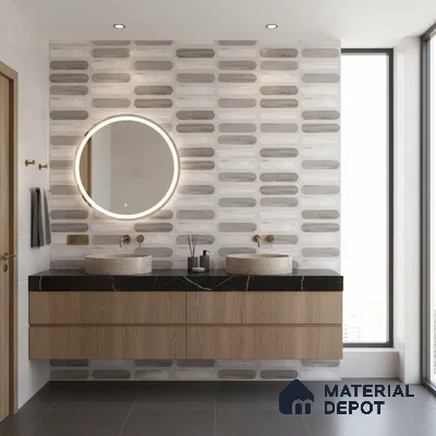 Highlighter Wall Tile TL 06550 G Rostock Blanco HL 2 ft x 1 ft Ceramic Glue Matte Finish - 8 mm | Suitable for Kitchen & Bathroom (Sample)