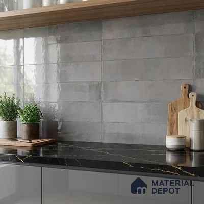Highlighter Wall Tile TL 06551 B Rostock Grey 2 ft x 1 ft Ceramic Glossy Finish - 8 mm | Suitable for Living Room, Kitchen & Bathroom (Sample)