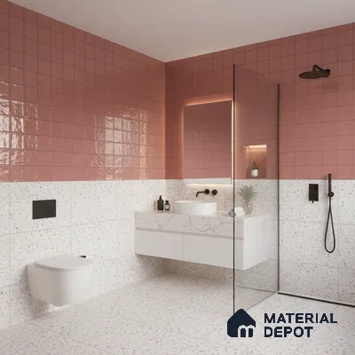 Highlighter Wall Tile TL 06553 B Dove Pink 2 ft x 1 ft Ceramic Glossy Finish - 8 mm | Suitable for Living Room, Kitchen & Bathroom (Sample)