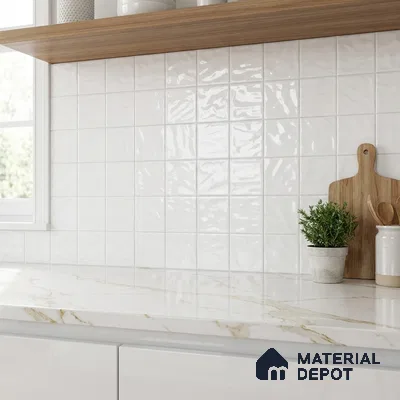 Plain Wall Tile TL 06553 D Dove Super White 2 ft x 1 ft Ceramic Glossy Finish - 8 mm | Suitable for Living Room, Kitchen & Bathroom
