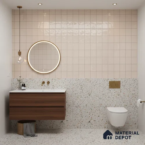 Highlighter Wall Tile TL 06553 F Dove Brown 2 ft x 1 ft Ceramic Glossy Finish - 8 mm | Suitable for Living Room, Kitchen & Bathroom